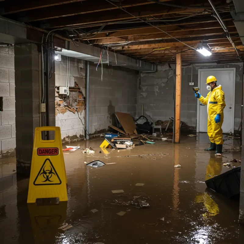 Flooded Basement Electrical Hazard in Hamilton County, KS Property